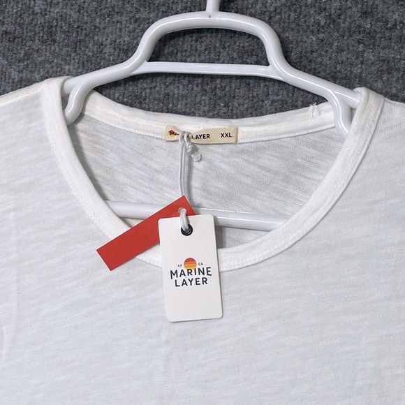 Marine Layer Other - Marine Layer Mens XXL Heavy Slub Pocket Tee Antique Cream White NWT Fall 2022